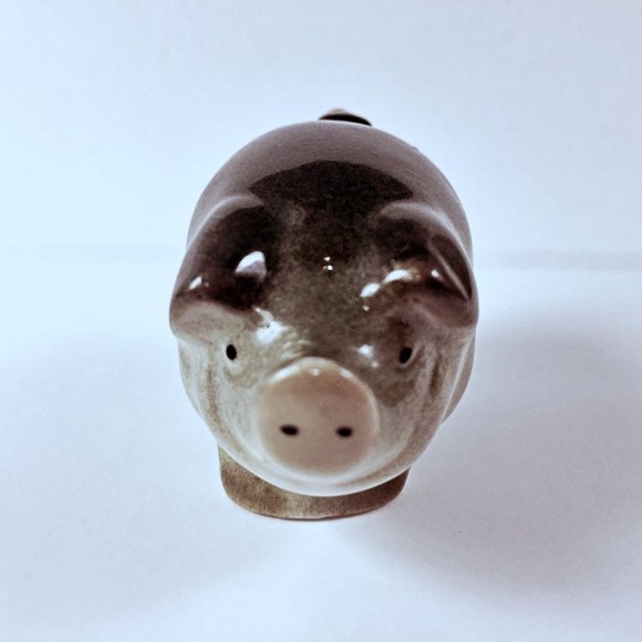 Vintage Gray Lomonosov Russian Porcelain Pig 2 Inches - Picture 8 of 9